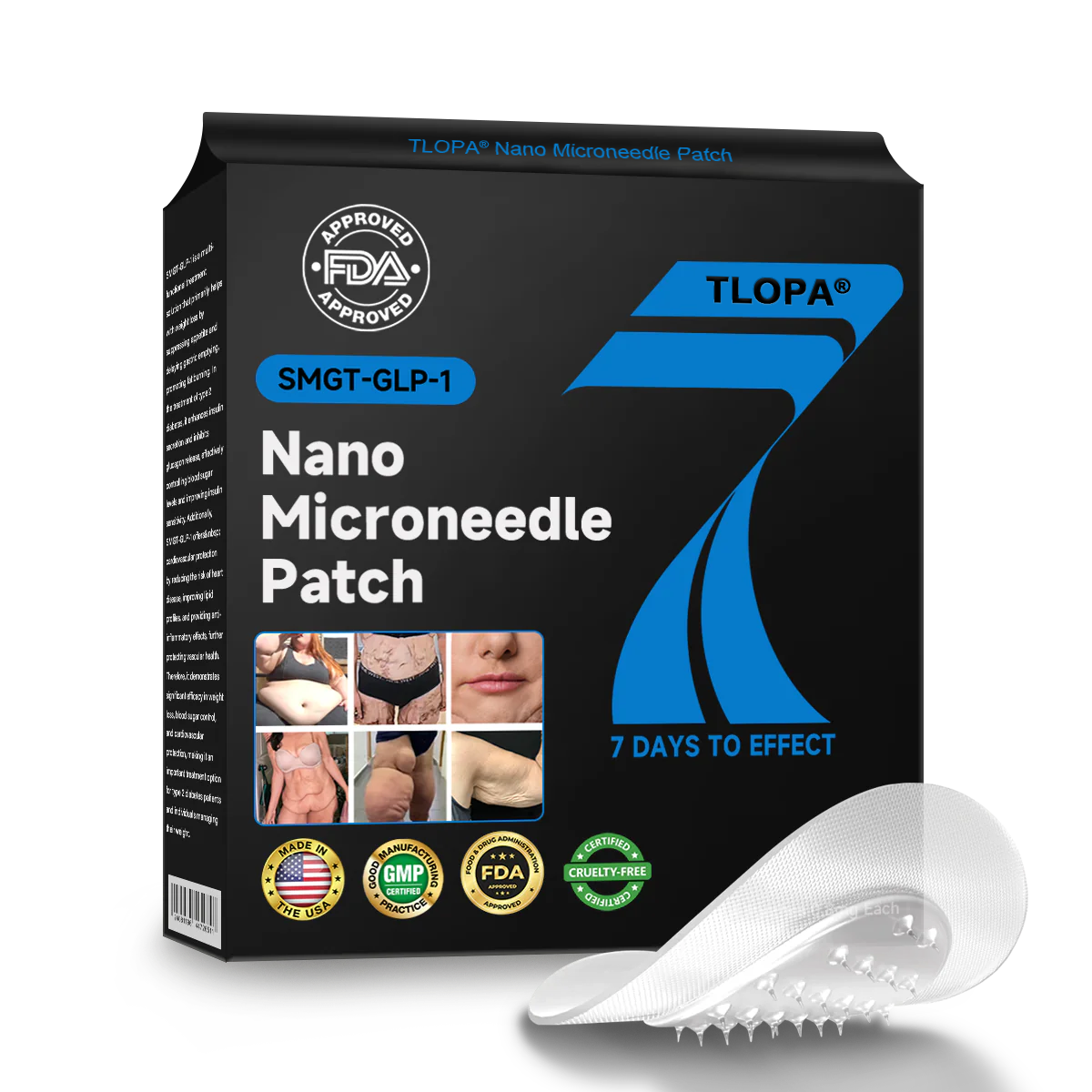 TLOPA® Nano Microneedle Patch with SMGT-GLP-1 & Matrixyl 3000 – Slimming,👨⚕️ Skin Tightening, Blood Sugar Support, No Injection, 7-Day Result