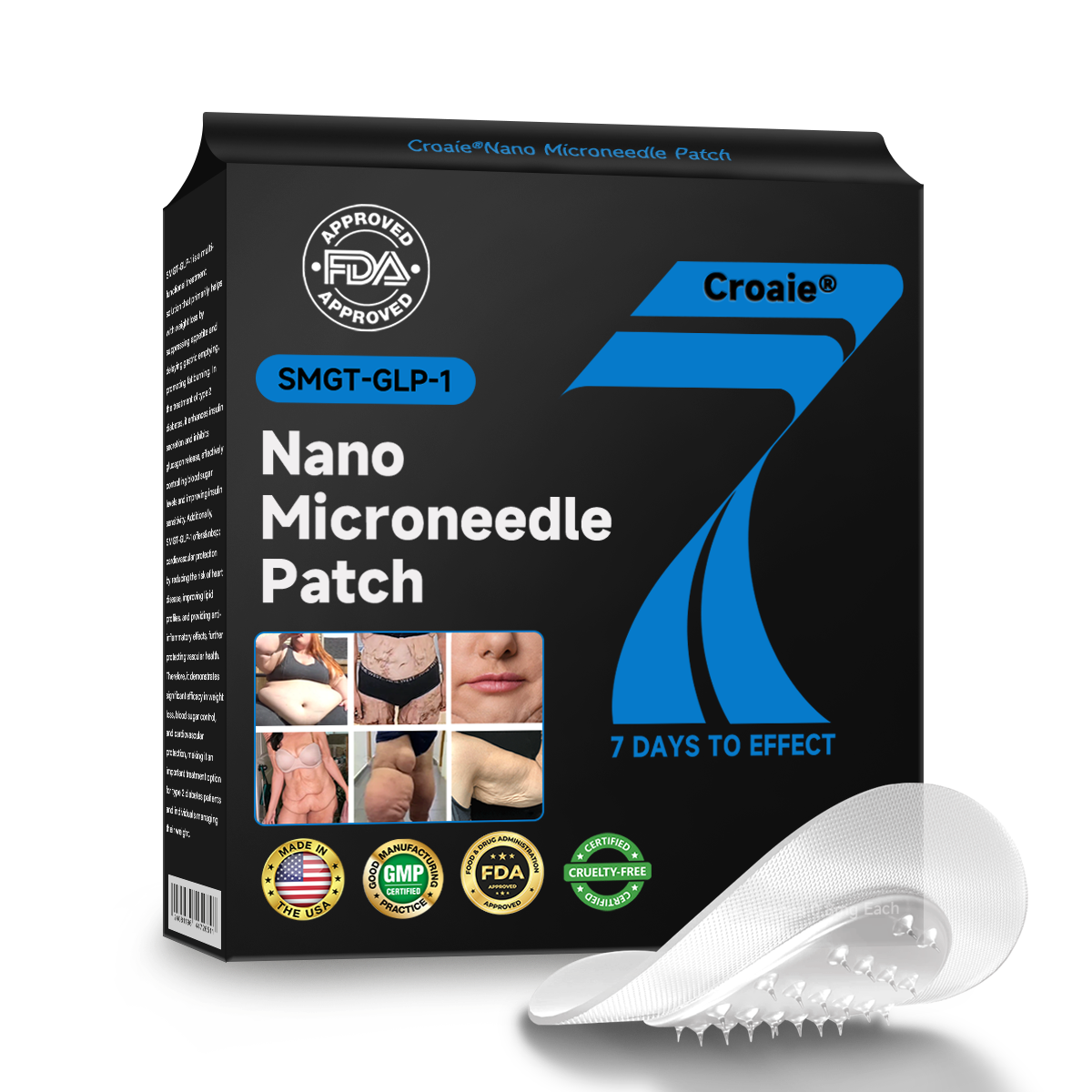 [See results in 7 days🔥]🇺🇸Croaie® SMGT-GLP-1 Nano Microneedle Patch（Painless, long-lasting, addressing diabetes, obesity, and cardiovascular diseases)