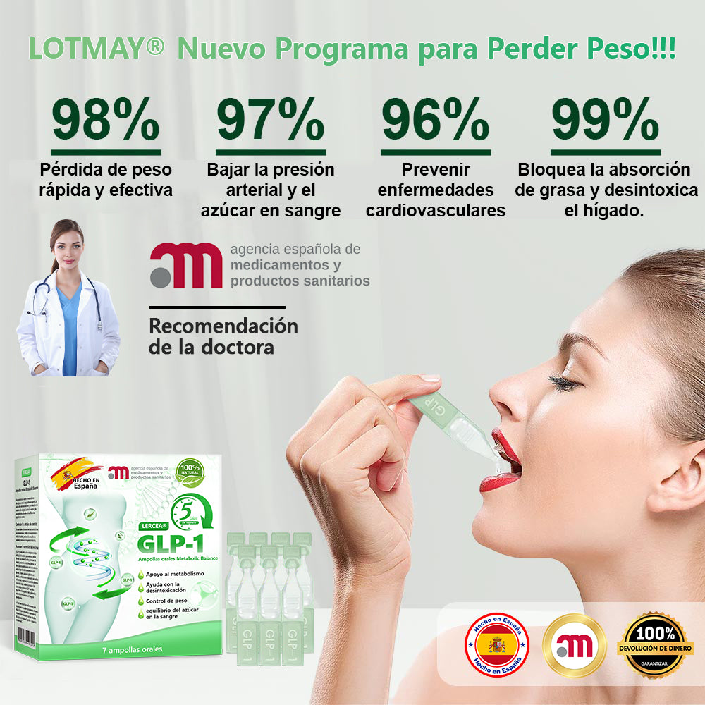 🇪🇸 Venta Oficial Directa 🥇🥇 𝐋𝐨𝒕𝐦𝐚𝙮® 𝐺𝐿𝑃-1  Ampolla oral multifuncional (𝐒ólo una vez al día, cambios visibles en 7 días) Para obesidad, salud cardiovascular, diabetes, apnea del sueño, salud intestinal, problemas articulares y más✨