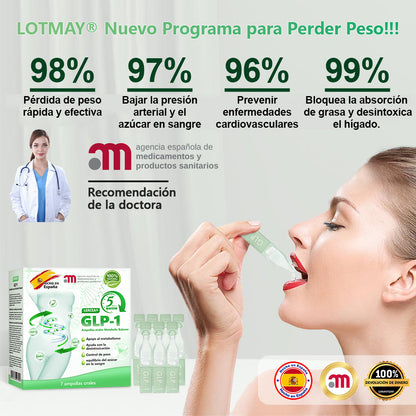 🇪🇸 Venta Oficial Directa 🥇🥇 𝐋𝐨𝒕𝐦𝐚𝙮® 𝐺𝐿𝑃-1  Ampolla oral multifuncional (𝐒ólo una vez al día, cambios visibles en 7 días) Para obesidad, salud cardiovascular, diabetes, apnea del sueño, salud intestinal, problemas articulares y más✨